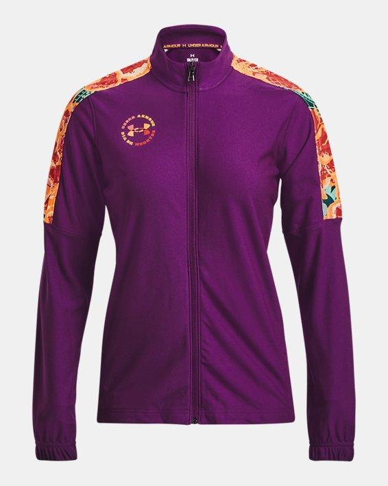 Women's UA Challenger Day Of The Dead Track Jacket, Purple, pdpMainDesktop image number 4